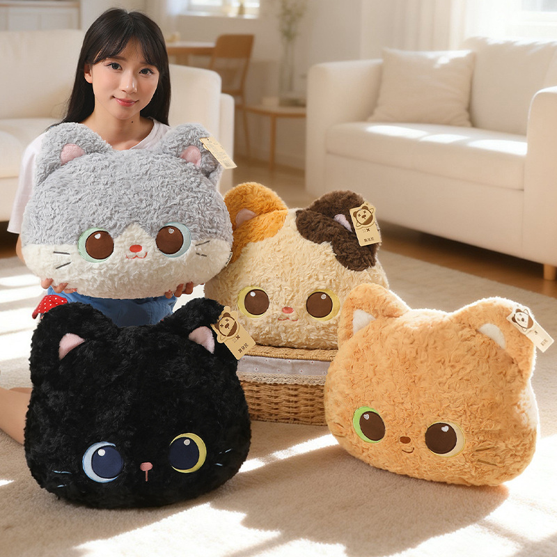 Gaming Chair Lumbar Pillow - Cat Throw Pillow Adorable Kitten Head