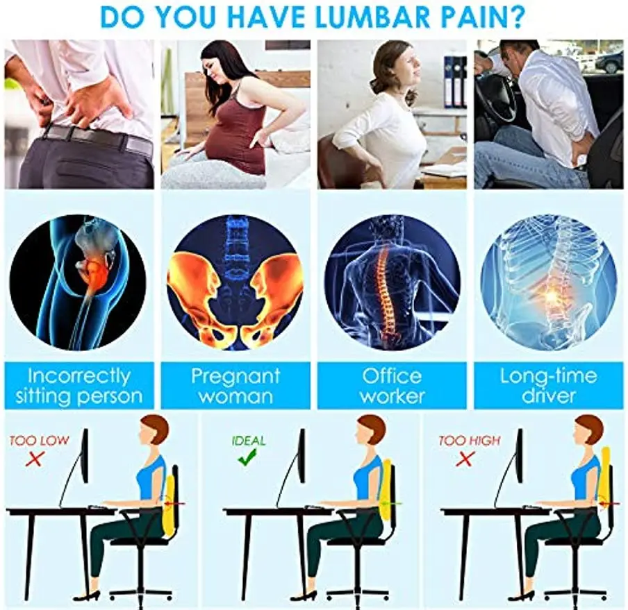 Lumbar Support Pillow Memory F - Gaming Chair Lumbar Pillow ulasan dan harga