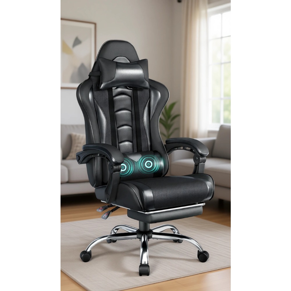 Comfortable PU Leather Gaming  - Gaming Chair Lumbar Pillow ulasan dan harga