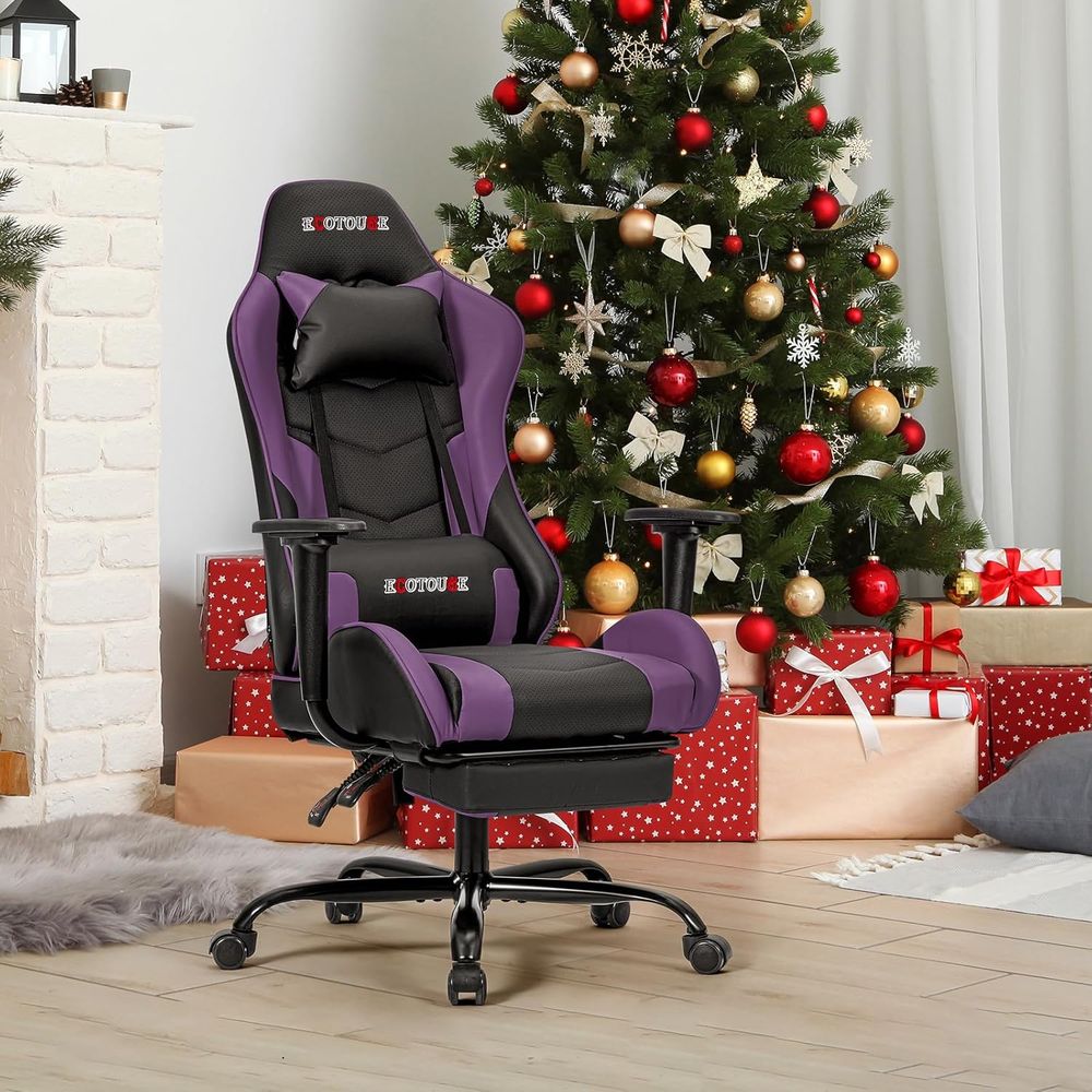 Racing-Style Gaming Chair with - Gaming Chair Lumbar Pillow ulasan dan harga