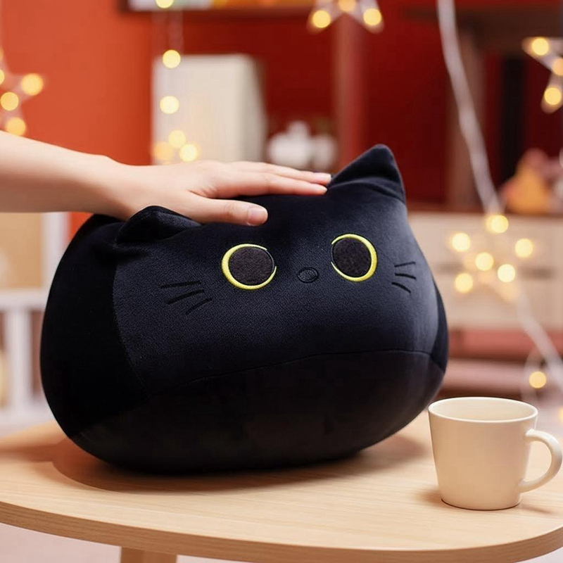 Black Cat Throw Pillow Adorabl - Gaming Chair Lumbar Pillow ulasan dan harga