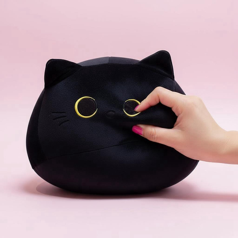 Black Cat Throw Pillow Adorabl - Gaming Chair Lumbar Pillow ulasan dan harga