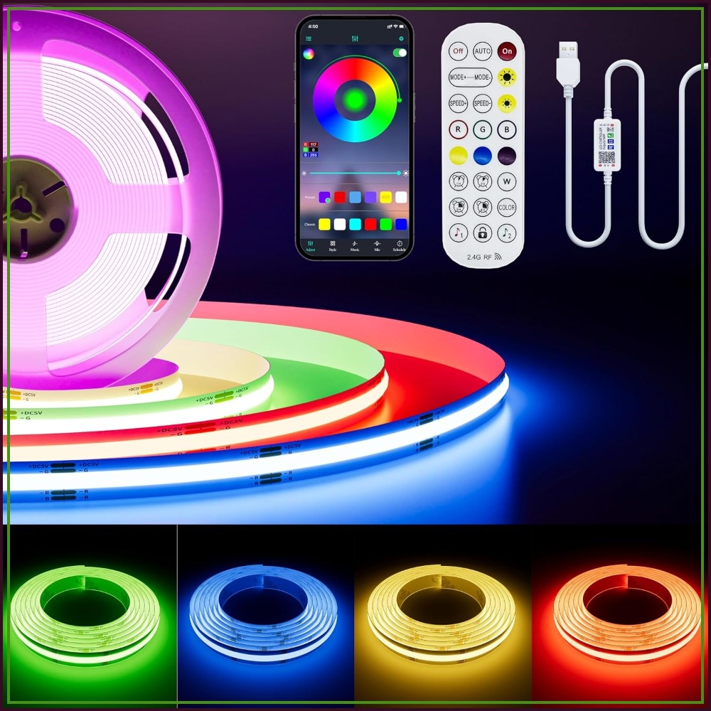 5V USB COB RGB LED Strip Light - Rgb Light Strip ulasan dan harga