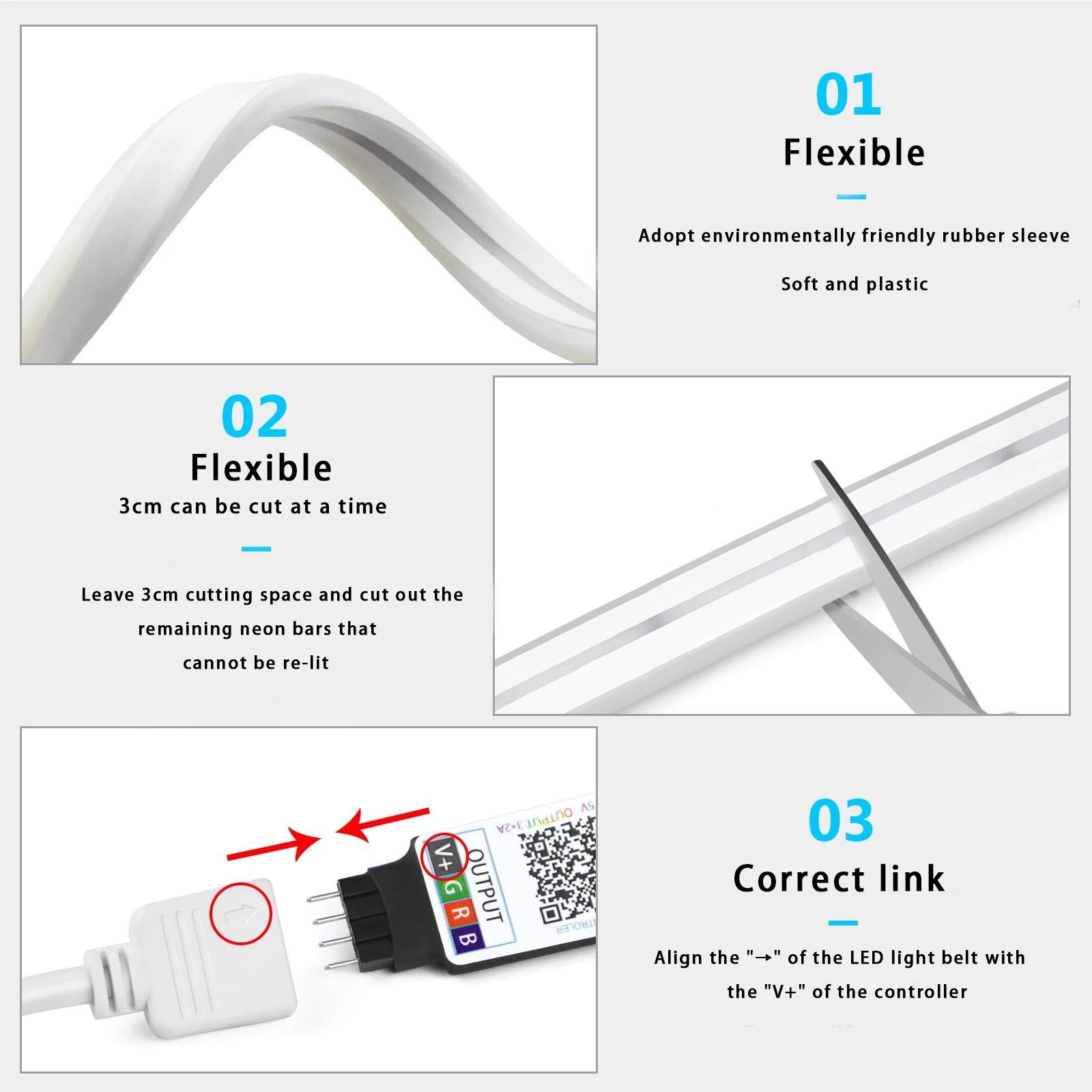 1-5m RGB LED Neon Strip Light  - Rgb Light Strip ulasan dan harga